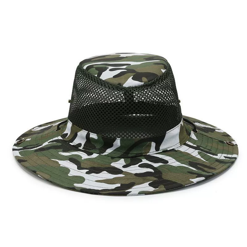 Mens Outdoor Hunting Hats - Kapelusze typu bucket z siatką kamuflażową